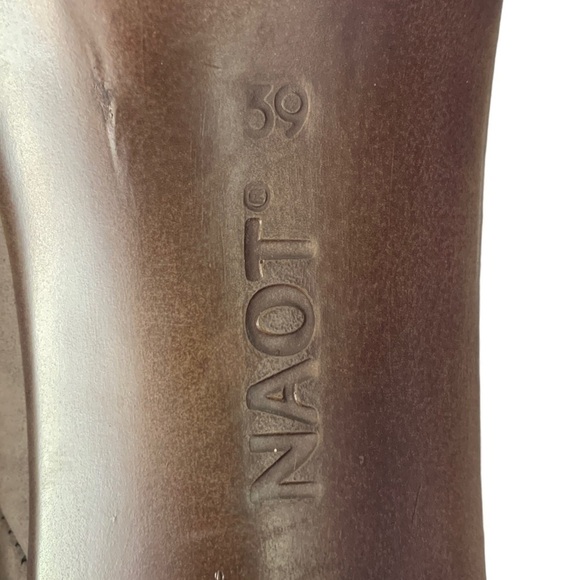 NAOT Luma Tan Brown Leather Nubuck Mary Jane Heel Women's Size EU 39 US 8 - Picture 10 of 14